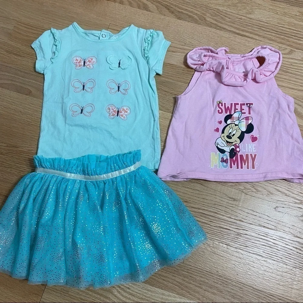 24 Month Girls Clothing Bundle Minnie Mouse Tutu Skirt Butterflies